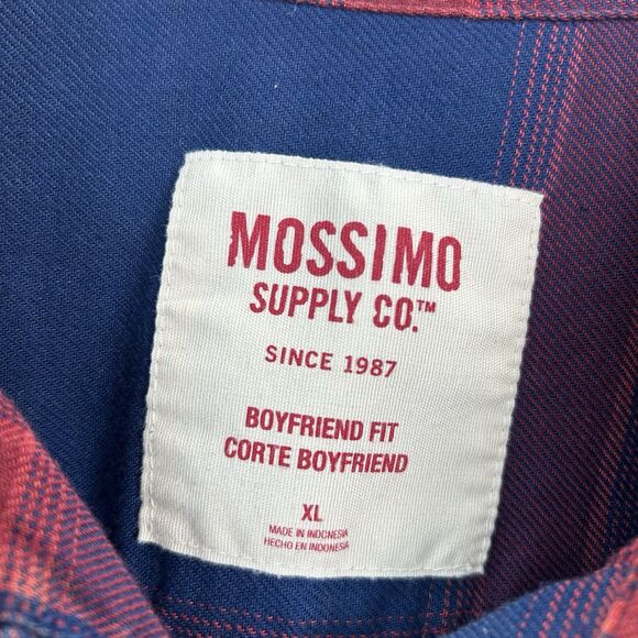 Mossimo Supply Co Flannel Shirt Women's XL Boyfriend Fit Multi Color Plaid - Picture 5 of 8